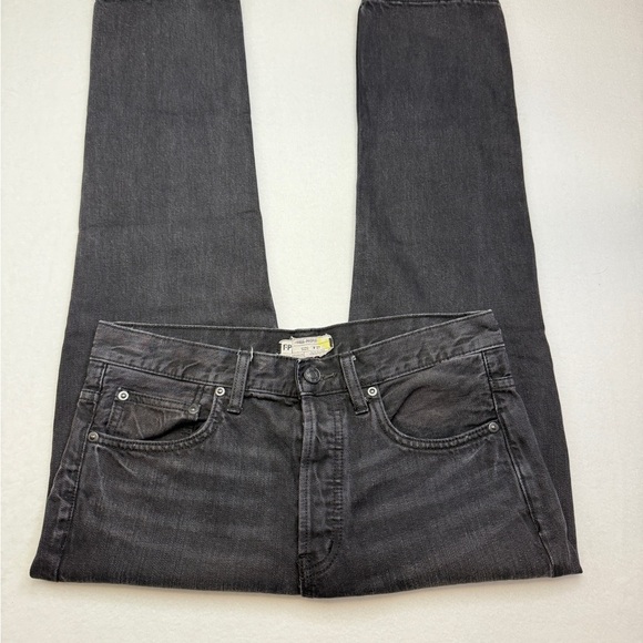 Free People Size 27 Straight Leg Jeans Black - Picture 2 of 4